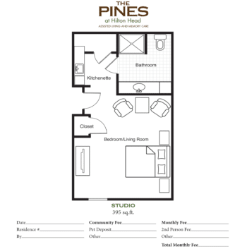 Floor Plans - Studio 395 sq ft